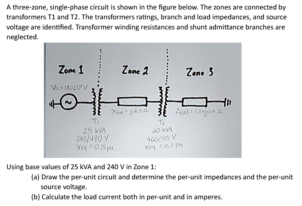 SOLVED Texts A threezone, singlephase circuit is shown in the
