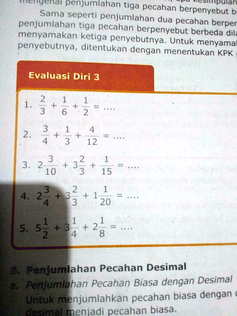 Solved Lengkapilah Dibawah Ini Tt Nigenai Penjumlahan Tiga Aesiipuian Sama Pecahan Berpenyebut 6991