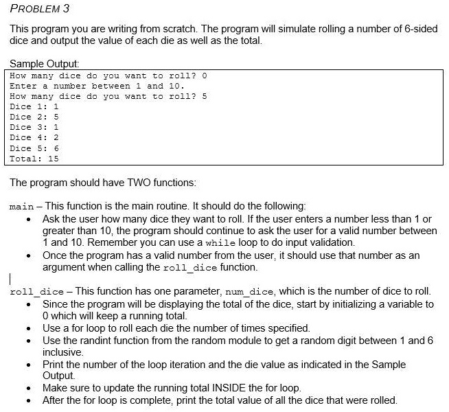 SOLVED: PROBLEM 3: This program you are writing from scratch. The ...