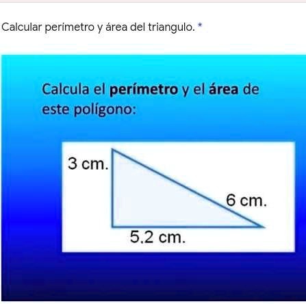 SOLVED: calcular el perímetro y el área del triángulo Calcular ...