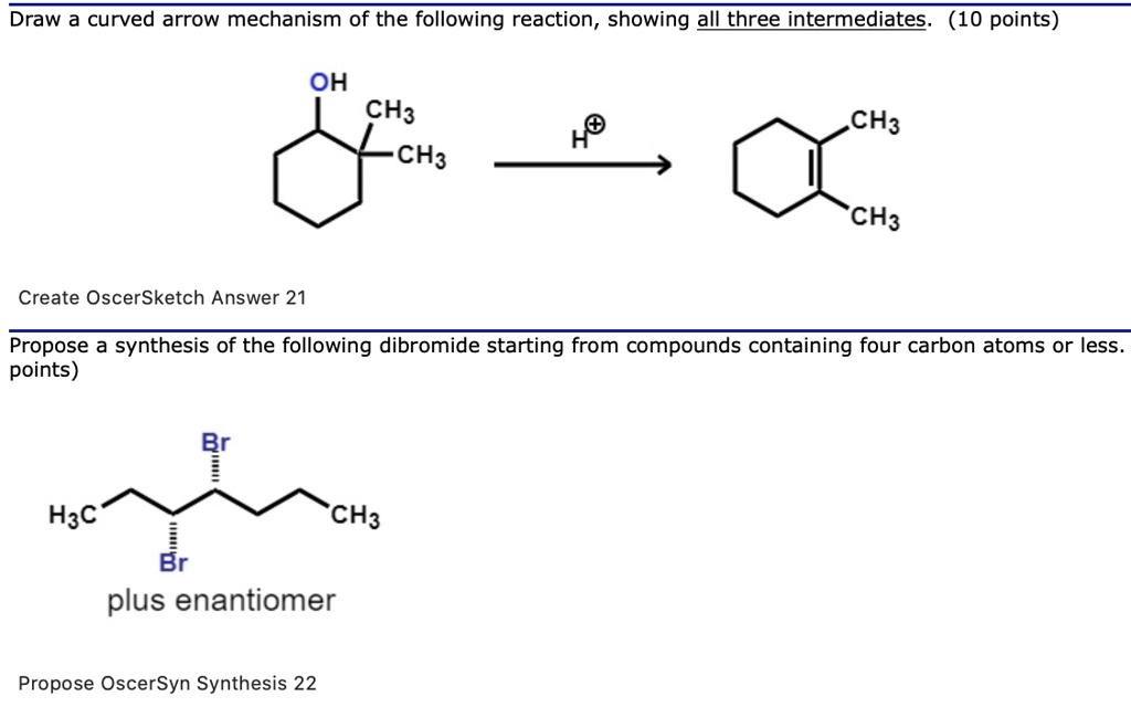 SOLVED: Draw a curved arrow mechanism of the following reaction ...