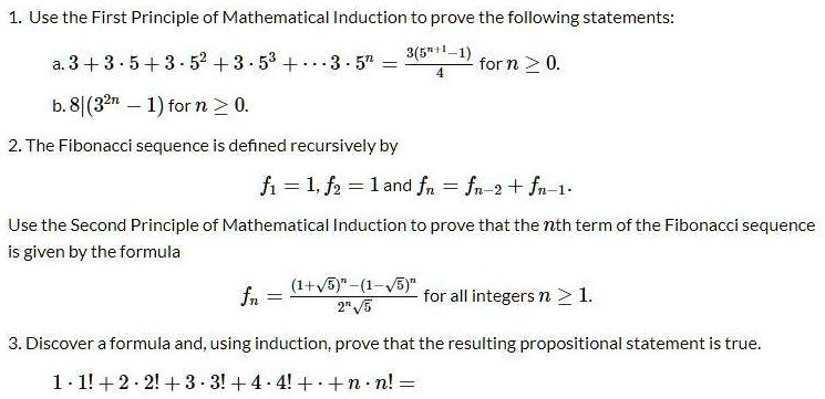 Proof by mathematical induction adapted from the textbook.[5]