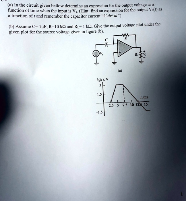 SOLVED (a) In the circuit given bellow determine an expression for the