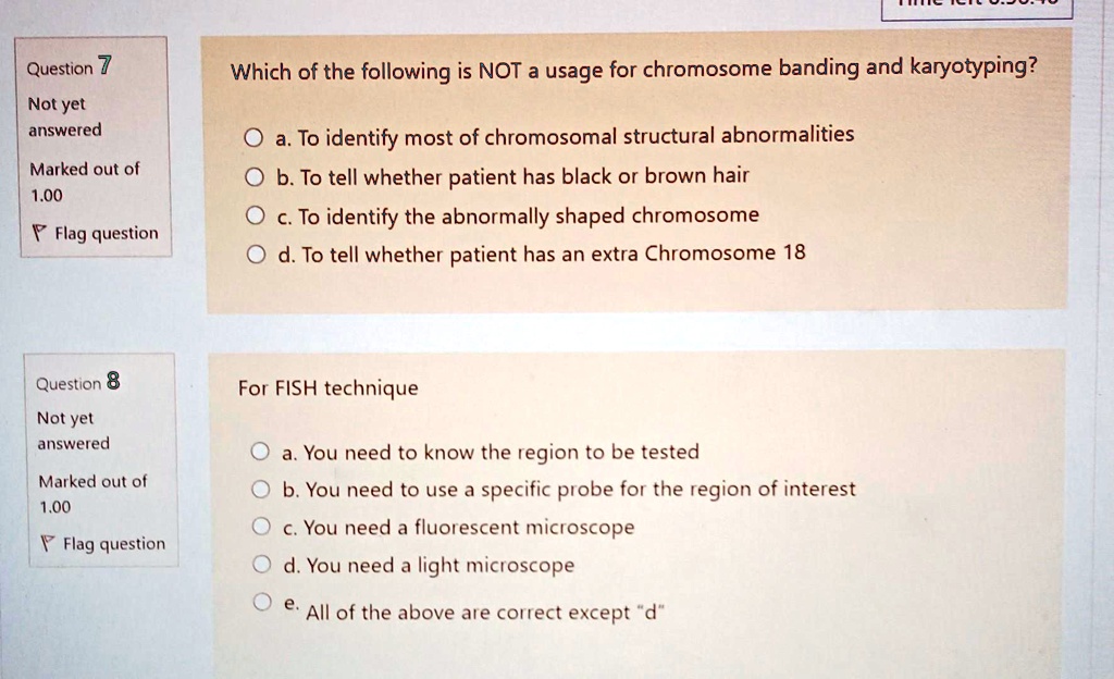 SOLVED: Which Of The Following Is NOT A Usage For Chromosome Banding ...