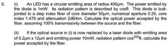 Circuit Led Radius 5. (i) An LED has a circular emitting area of radius 400µm....