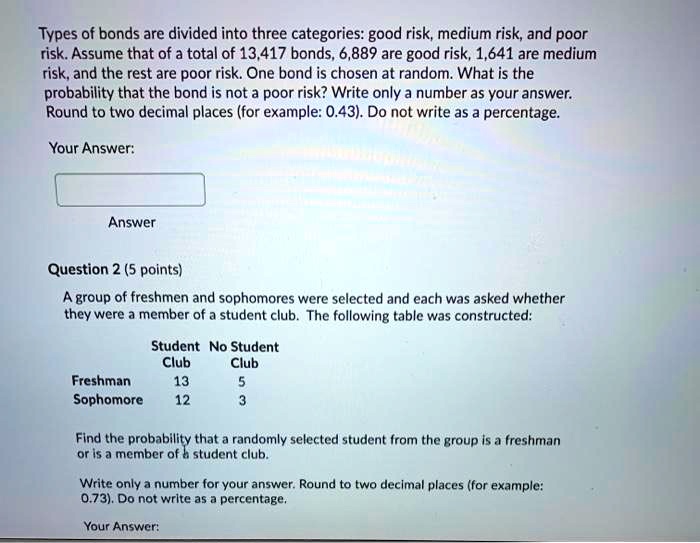 Types of bonds are divided into three categories: good risk, medium ...