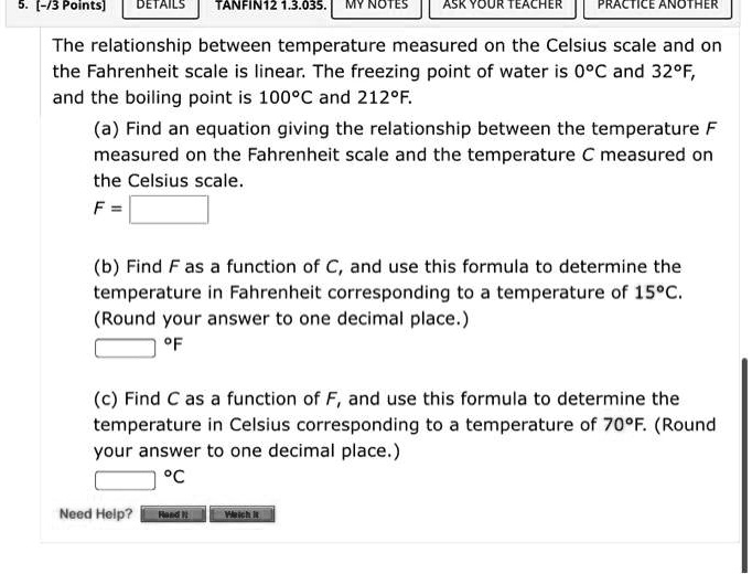 Solved Use the information about Celsius and Fahrenheit (F =