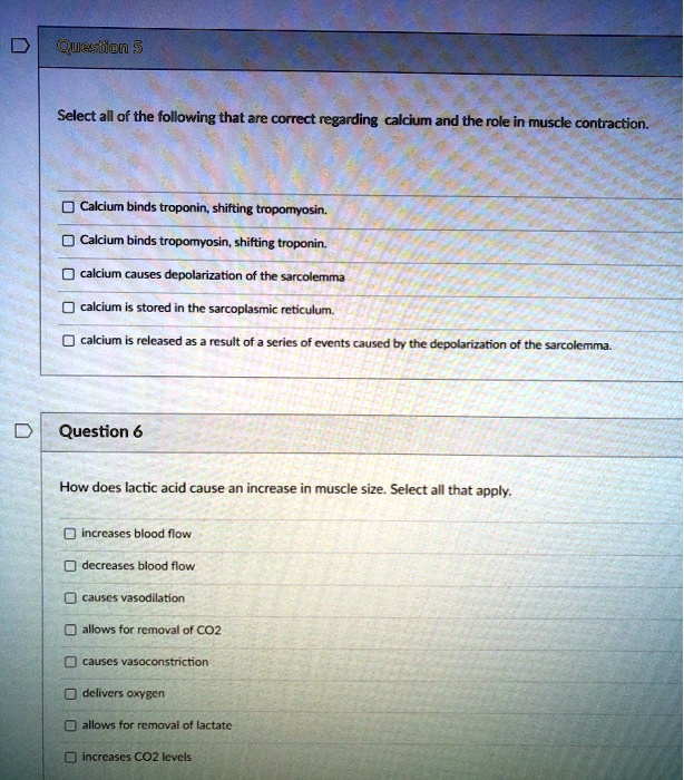 SOLVED: Select all of the following that are correct regarding calcium ...