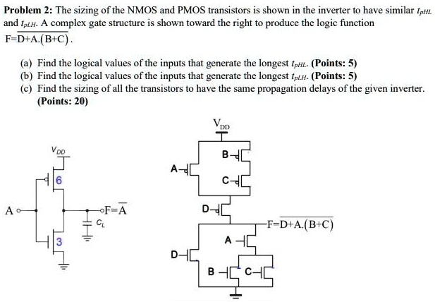 SOLVED: Please Answer For The CMOS Gate On The Right. Problem 2: The ...