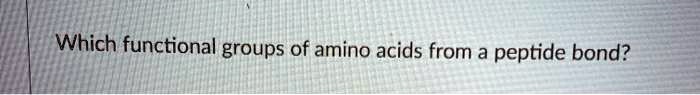 Which functional groups of amino acids from a peptide bond?