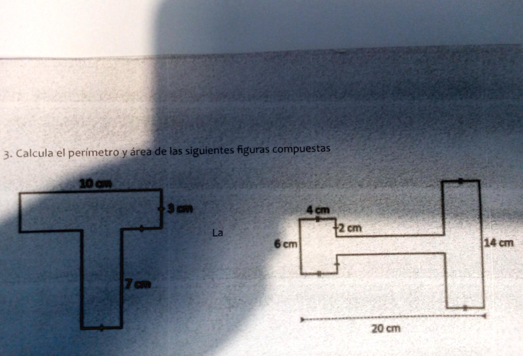 SOLVED: 3. Calcula el perimetro y área de las siguientes figuras . 3