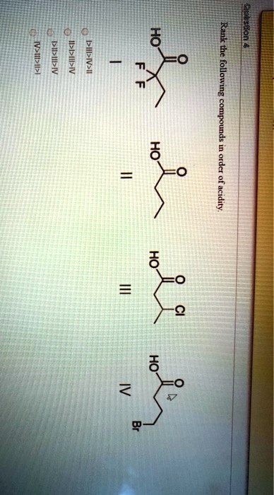 m the followaing compounds 1 acidity ho ho 06181