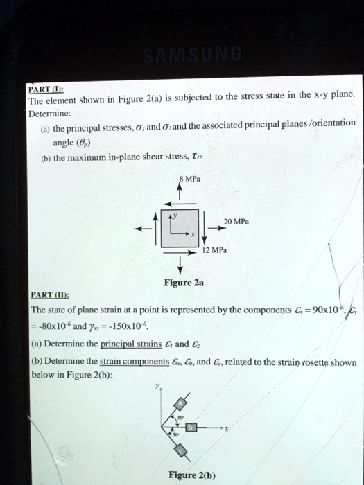 PART (I): The element shown in Figure 2(a) is subjected to the stress ...