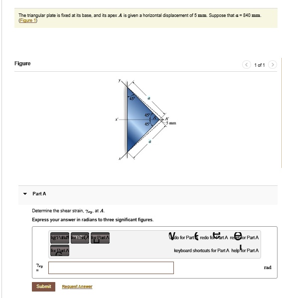 [GET ANSWER] the triangular plate is fixed at its base and its apex a ...