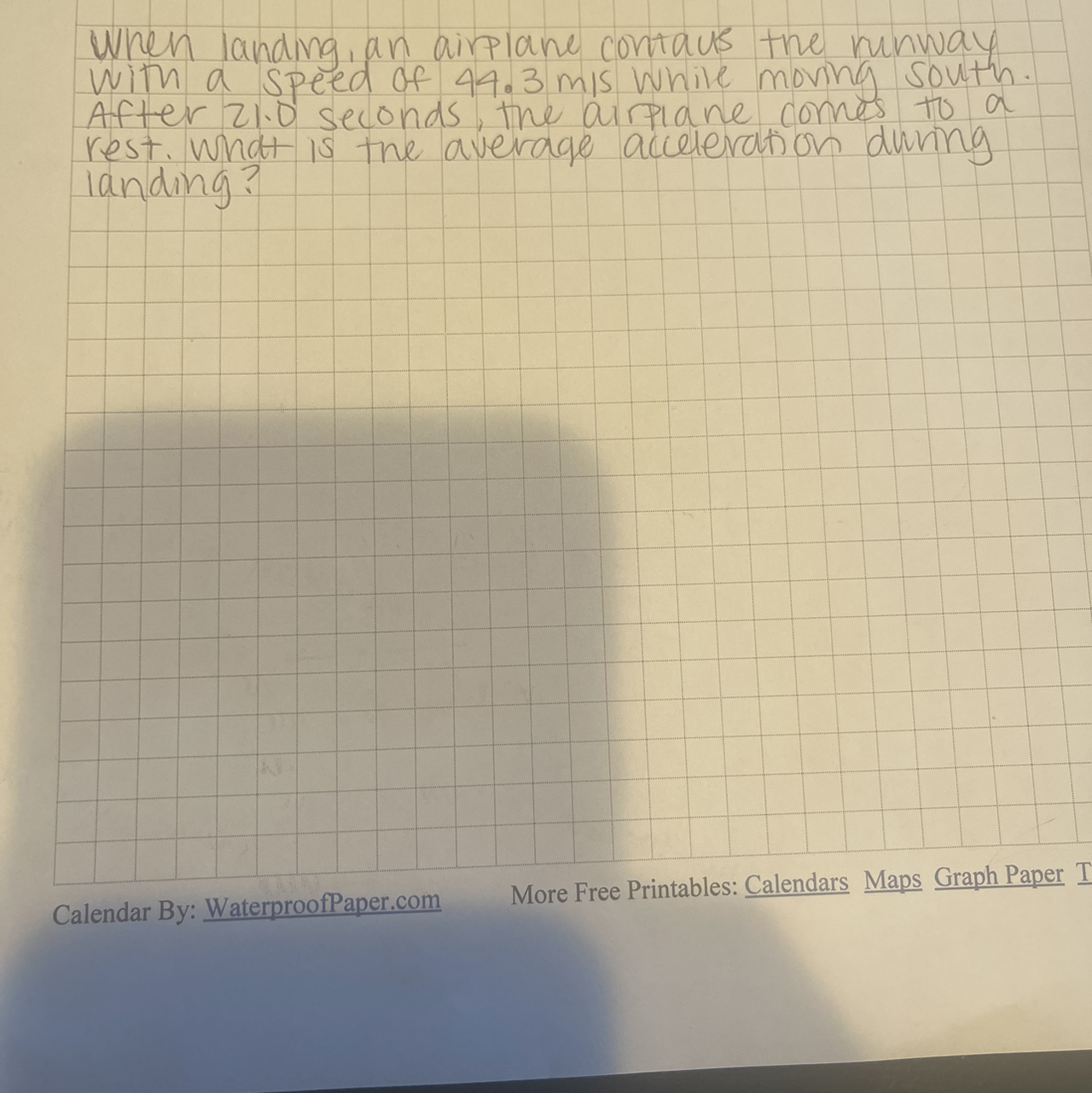 Solved when landing an airplane contaus the runway with a speed of 44