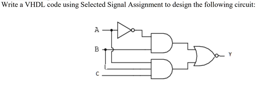 Write a VHDL code using Selected Signal Assignment to design the following circuit: