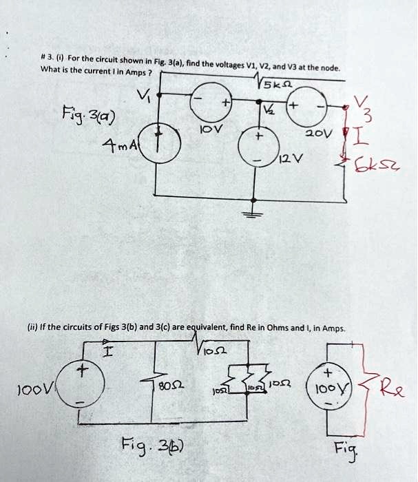 SOLVED: Texts: urgent please #3. For the circuit shown in Fig. 3a, find ...