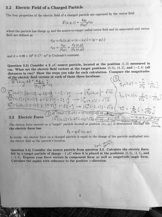 SOLVED: 3.2 Electric Field of Charged Particle The four poperties of ...