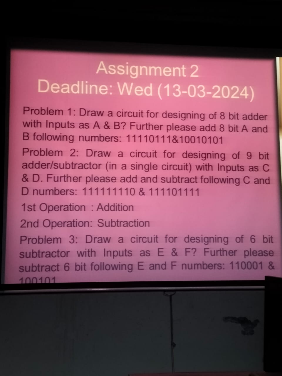 SOLVED: Assignment 2 Deadline: Wed (13-03-2024) Problem 1: Draw a ...