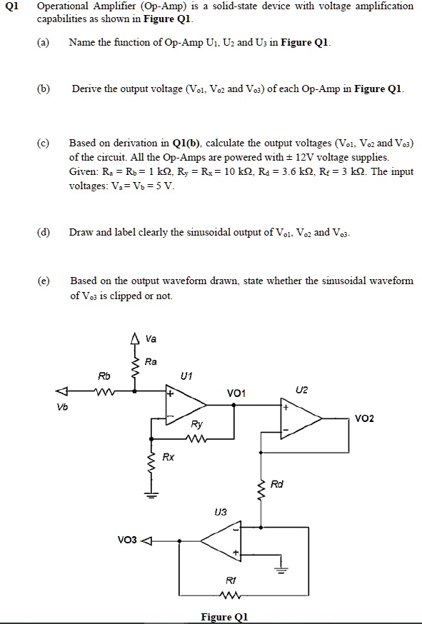 SOLVED Operational Amplifier (OpAmp) capabilities as shown in Figure