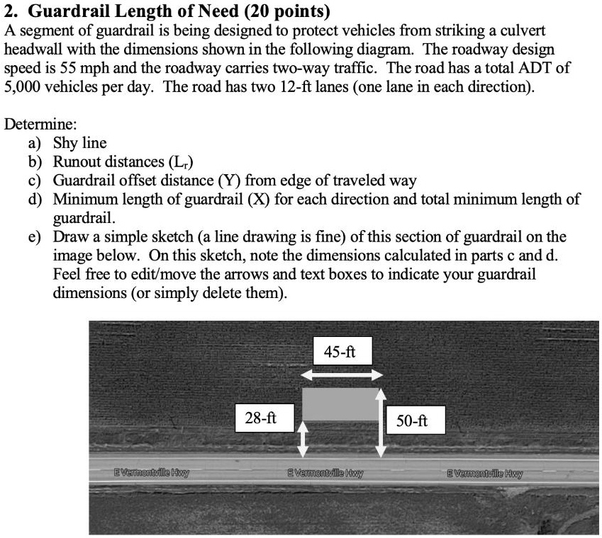SOLVED Guardrail Length of Need (20 points) A segment of guardrail is
