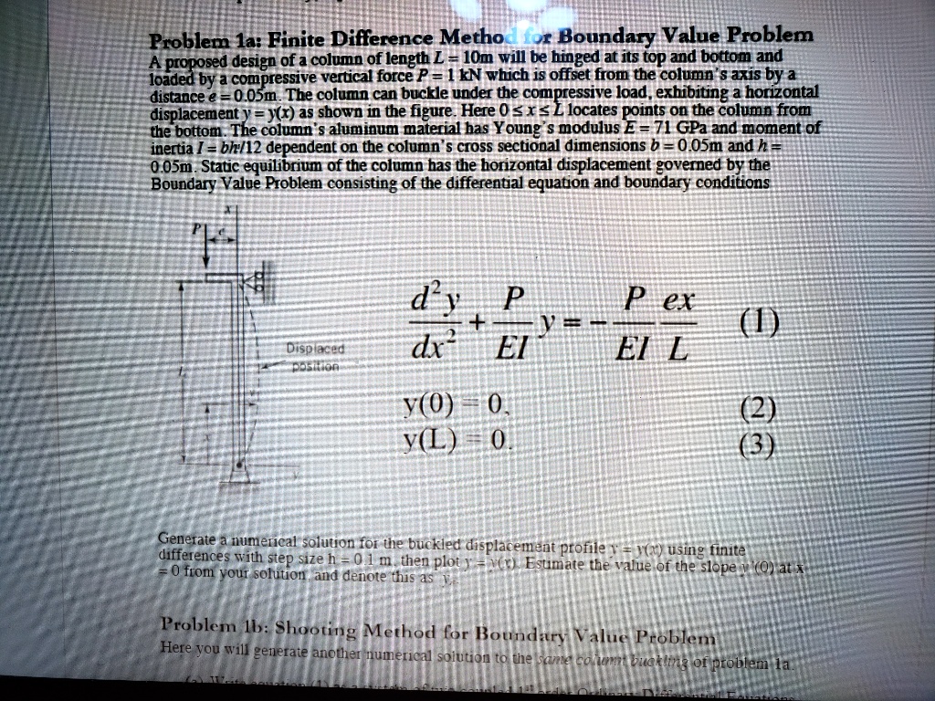 SOLVED: Problem 1a: Finite Difference Method for Boundary Value Problem ...