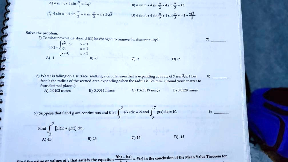 Solved A 4 Sin 7 42 3 215 Sin 7 Sin 3 Sin 3 4 25 B 4 Sin T 4 Sin 2 4 Sin 3 12 D 4 Sin