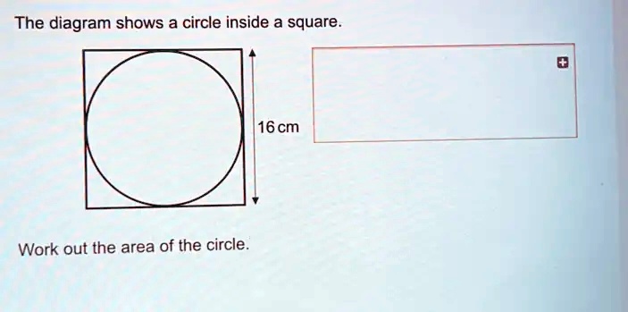 The diagram shows a circle inside a square.
16 cm
Work out the area of the circle.