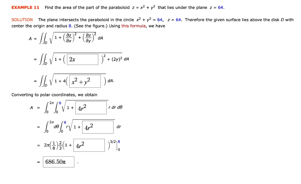 Example 11 Find The Area Of The Part Of The Paraboloid Itprospt