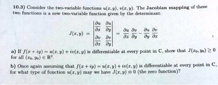 10 3 Corsider The Wo Variable Functions U R Y V I Itprospt