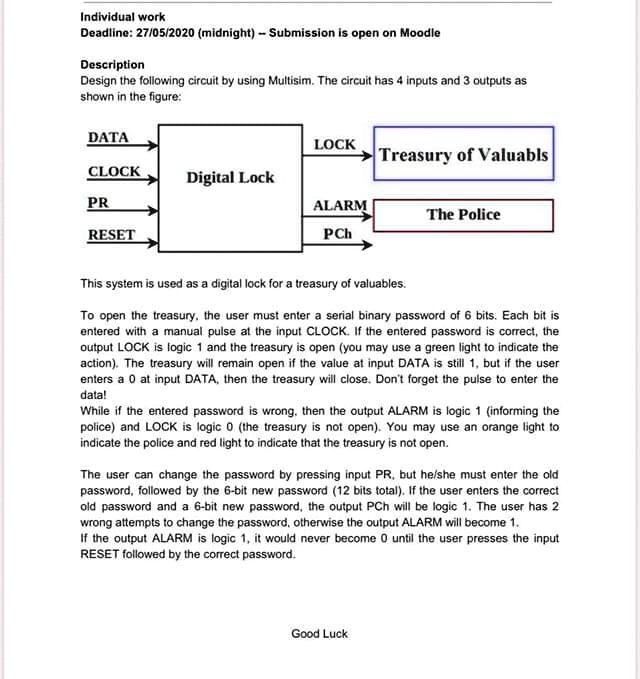 SOLVED: Individual work Deadline: 27/05/2020 (midnight - Submission is ...