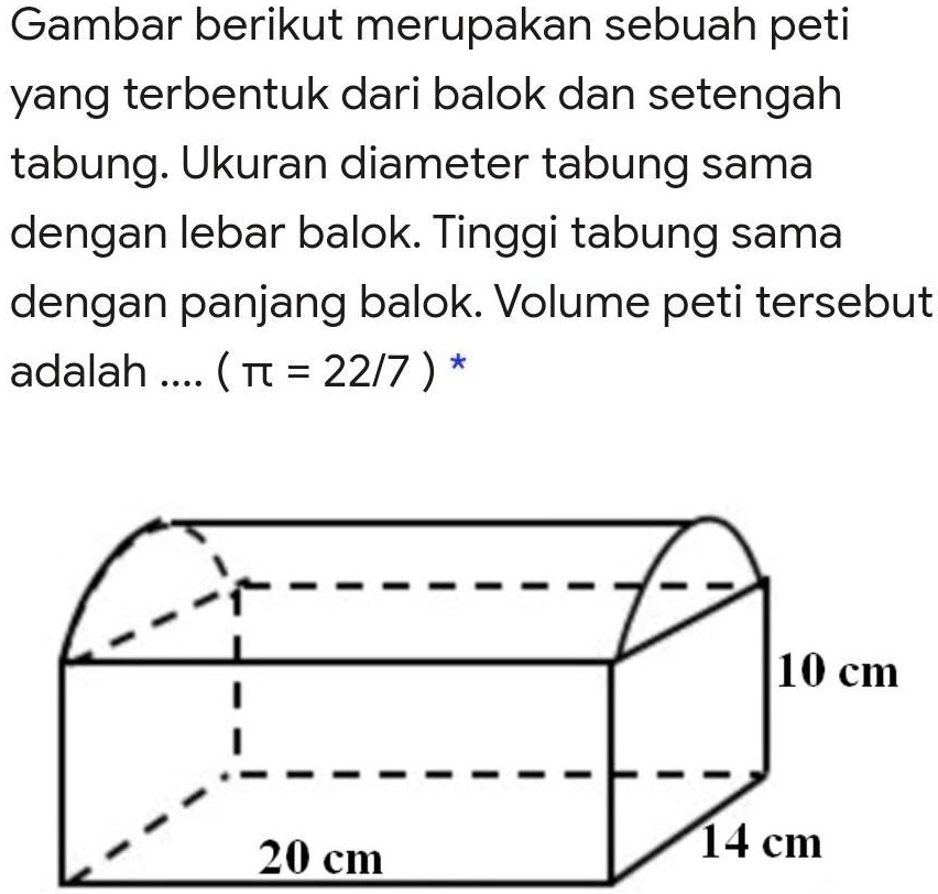 SOLVED: Gambar berikut merupakan sebuah peti yang terbentuk dari balok ...