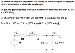 (a) derive an analytical expression (a formula) for the...