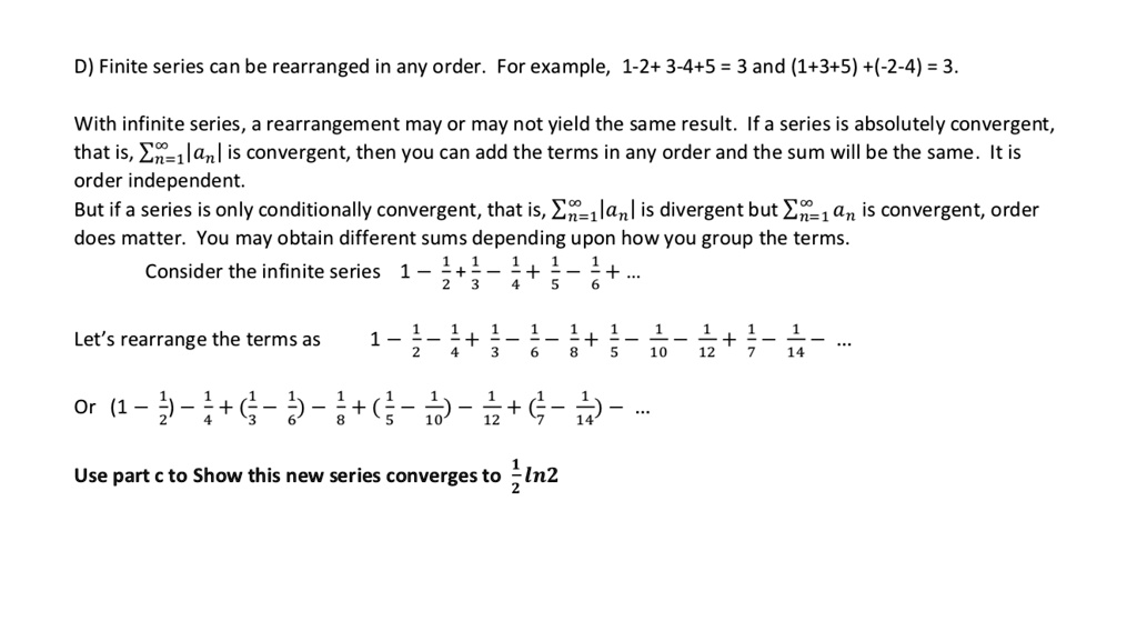 Is 1 2 3 4 5 an example of a finite series True or false?