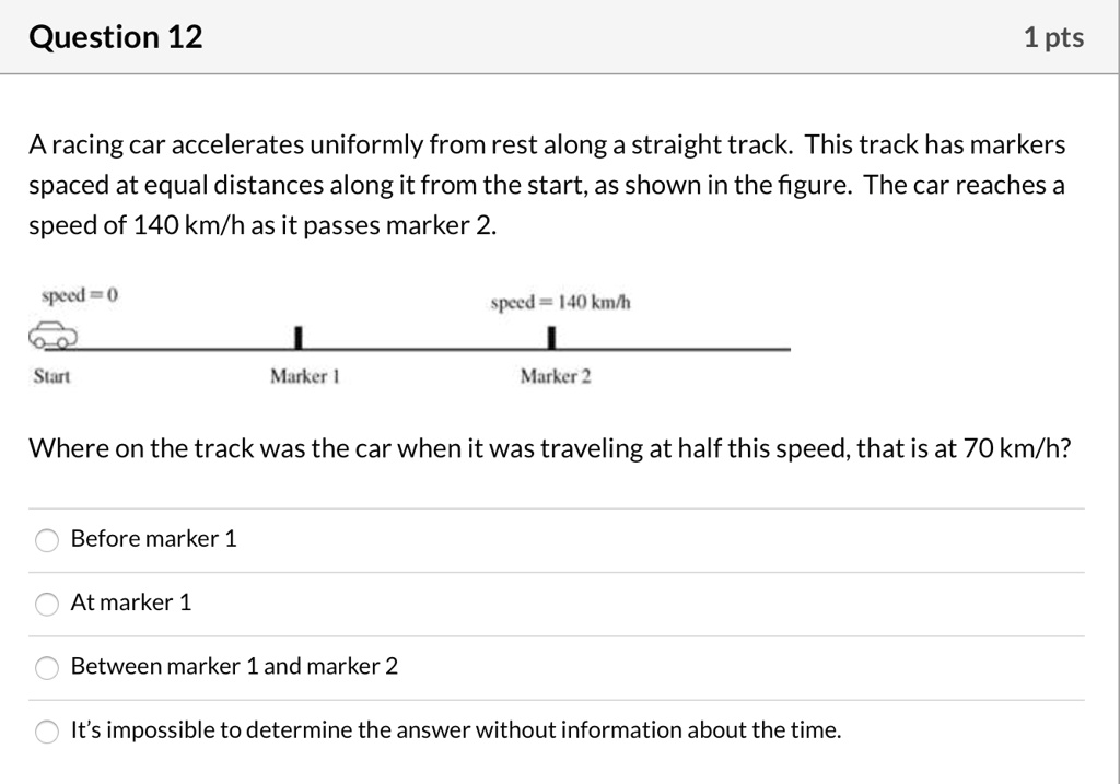 SOLVED A racing car accelerates uniformly from rest along a straight