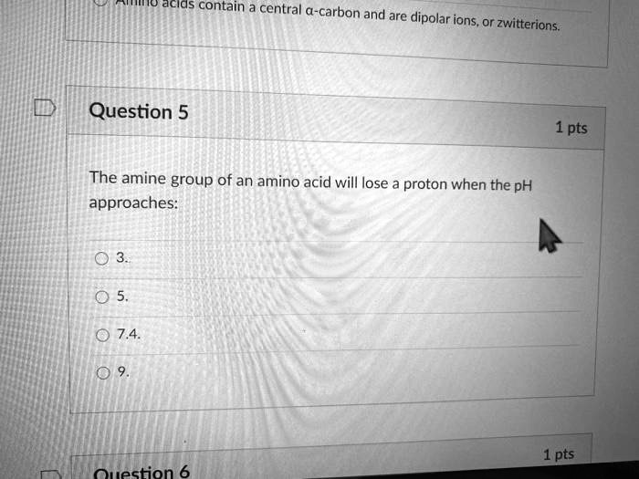 SOLVED acias contain a central carbon and are dipolarions,or zwitterions; Question 5 1 pts