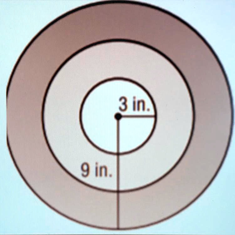 'ARCHERY The bull’s eye on an archery target had a radius of 3 inches. The entire target has a