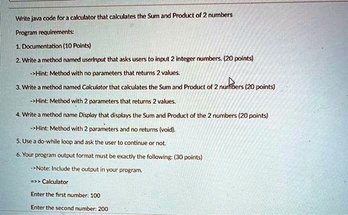 Sum and deals product calculator