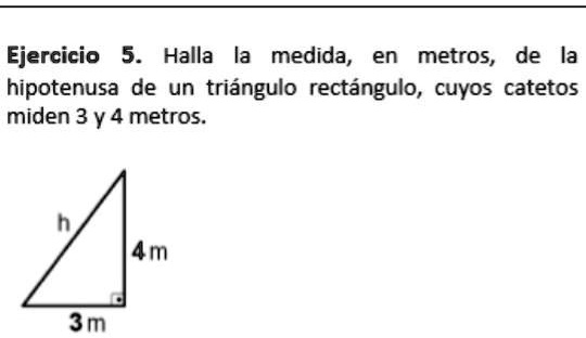 SOLVED: halla la medida en metros de la hipotenusa de un triángulo ...