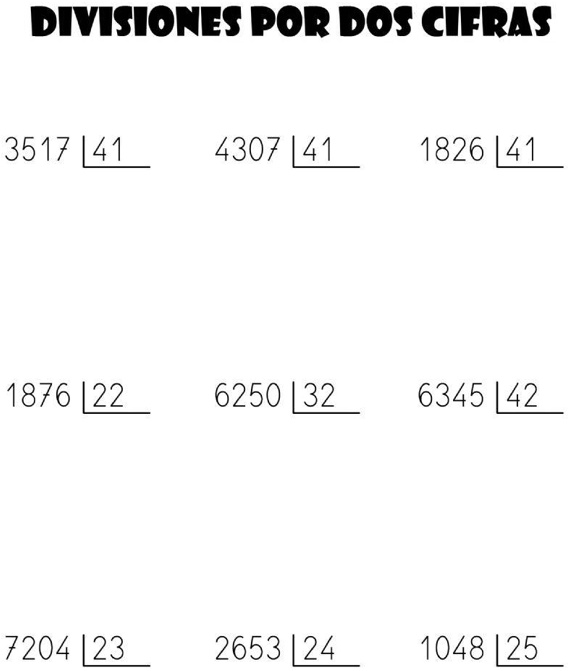 SOLVED: Realizar los siguientes ejercicios de divisiones de números ...