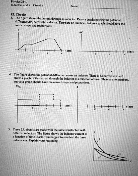 SOLVED: Physics 2140: Inductors and RL Circuits Name RL Circuits 3. The ...