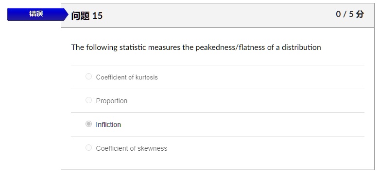 SOLVED: #iR Ia 15 0 /59 The following statistic measures the peakedness ...