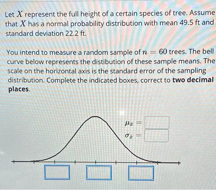 let x represent the full height of a certain species of tree assume ...