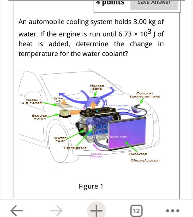 SOLVED points Save Answer An automobile cooling system holds 3.00 kg