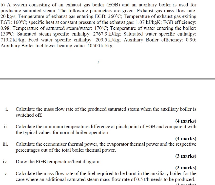 SOLVED A system consisting of an exhaust gas boiler (EGB) and an