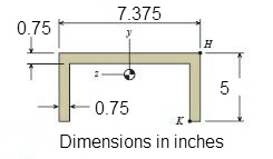 7.375 0.75 H 5 0.75 Dimensions in inches