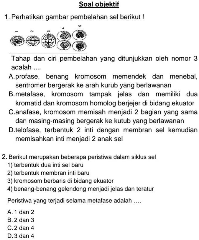 SOLVED: IPA Kls 9 Sistem Reproduksi Soal Obiektif 1. Perhatikan Gambar ...