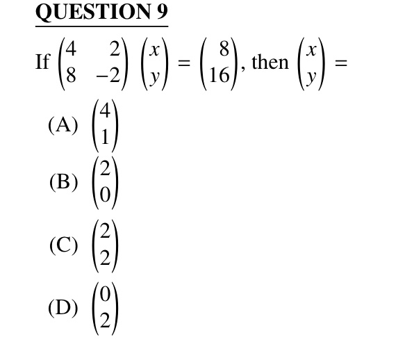 question 9 if 8 2 k then a b c d 34403