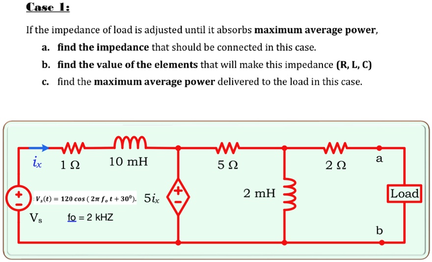 SOLVED: Case 1: If The Impedance Of The Load Is Adjusted Until It ...