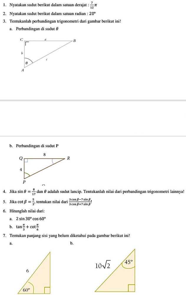 SOLVED: Tolong Dibantu Kerjakan Dengan Cara. Nyatakan Sudut Berikut ...